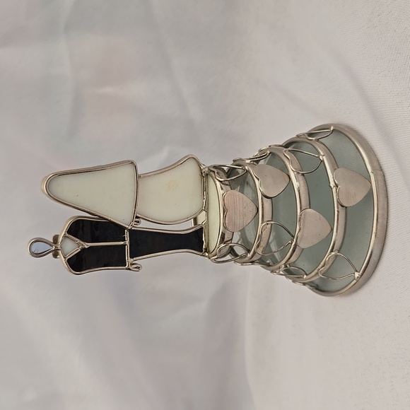 Vintage Stained Glass Bride and Groom 6 inch cake topper - Picture 2 of 8